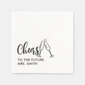 ブラック・フューチャー・ミセスモダンブライダルシャワー スタンダードカクテルナプキン (正面)