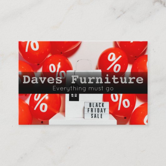 ブラック・フライデー・セールス・ビジネス・カード 名刺 (正面)