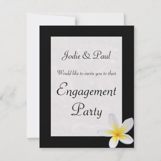 ブラック フラジィパニ - 結婚式 - 婚約のお知らせ 招待状 (正面)