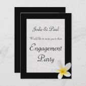 ブラック フラジィパニ - 結婚式 - 婚約のお知らせ 招待状 (正面/裏面)