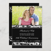 ブラック フラワーフォト 20周年 招待状 (正面/裏面)