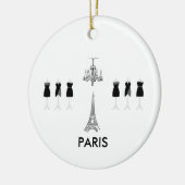ブラック&フランスのホワイトパリテーマオーナメント セラミックオーナメント (左)