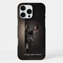 ブラック・フレンチブルドッグの肖像画入り オーダーメイドグッズ iPhone 16 PRO MAXケース
