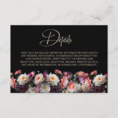 ブラック フローラル ウェディングの詳細 エンクロージャーカード (正面)