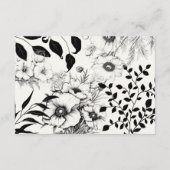 ブラック フローラル ウェディング RSVP カード (裏面)