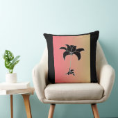 ブラック フローラル パステル グラデーション クッション (椅子)