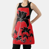 ブラック フローラル レッド エプロン (インサイチュ)