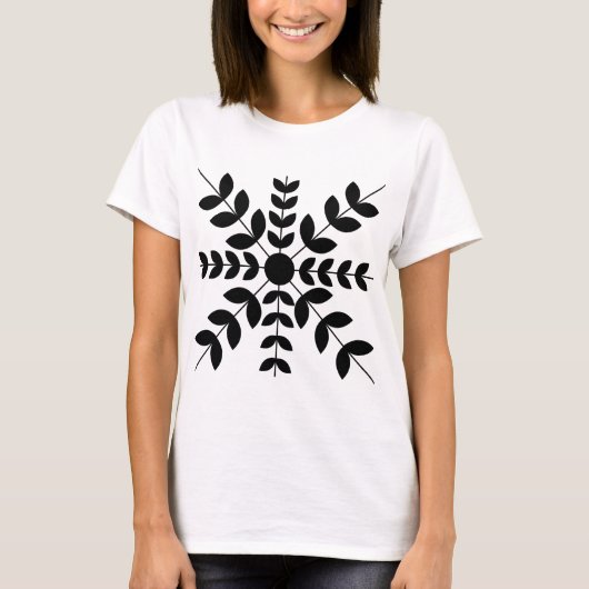 ブラック フローラル Tシャツ (正面)