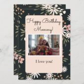 ブラック&フローラ誕生日カードと写真 (正面/裏面)