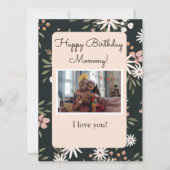 ブラック&フローラ誕生日カードと写真 (正面)