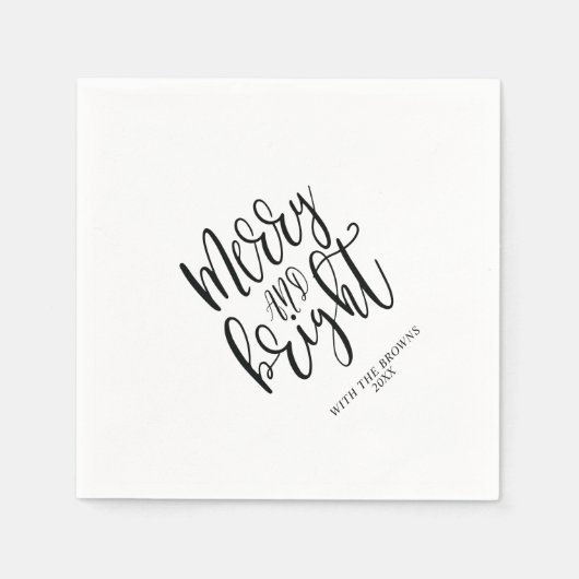ブラック&ブメリーライトクリスマスパーティーナプキンス スタンダードカクテルナプキン (正面)