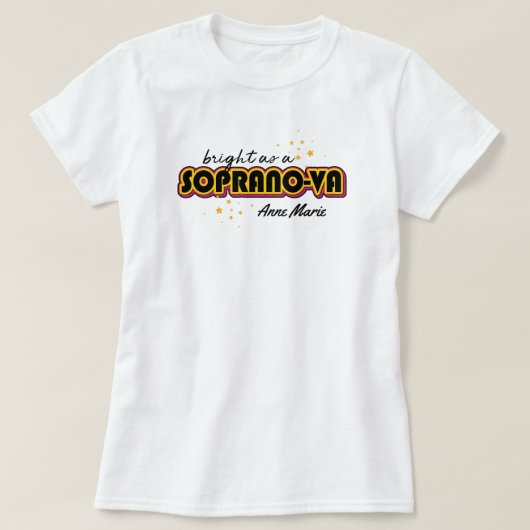 ブラック・ブライト・アザ・ソプラノ・ヴァ Tシャツ (デザイン正面)