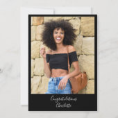 ブラック ブライト フューチャー スクリプト フォト 卒業パーティー 招待状 (裏面)