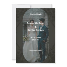 ブラック&ブラウンシンプル結婚式招待状
