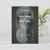 ブラック&ブラウンシンプル結婚式招待状 招待状 (スタンド正面)