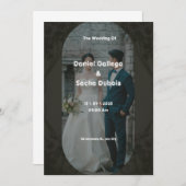 ブラック&ブラウンシンプル結婚式招待状 招待状 (正面/裏面)