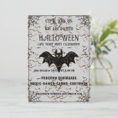 ブラック&ブラウンヴィンテージハローウィンパーティ招待 招待状 (スタンド正面)