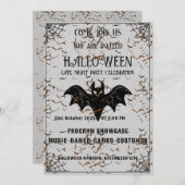 ブラック&ブラウンヴィンテージハローウィンパーティ招待 招待状 (正面/裏面)