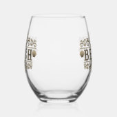 ブラック&ブラウンヴィンテージビーチ ステムなしワイングラス (右)