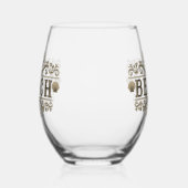 ブラック&ブラウンヴィンテージビーチ ステムなしワイングラス (左)