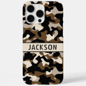 ブラック+ブラウン カモフラージュ 完全オーダーメイド Case-Mate iPhoneケース (裏面)