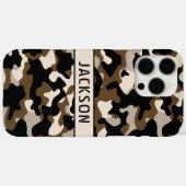 ブラック+ブラウン カモフラージュ 完全オーダーメイド Case-Mate iPhoneケース (裏面 (横))