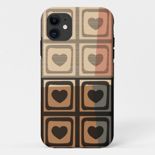 ブラック、ブラウン、グレーのヴィンテージハートの電話ケース Case-Mate iPhoneケース (裏面)