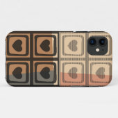 ブラック、ブラウン、グレーのヴィンテージハートの電話ケース Case-Mate iPhoneケース (裏面(横))