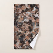 ブラック、ブラウン、グレーの絵を描（ばちゃばちゃ）跳ねる バスタオルセット (ハンドタオル)