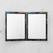 ブラック、ブラウン、グレー、ブルーの抽象芸術 モダン カード (内部)