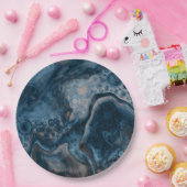 ブラック、ブラウン、グレー、ブルーの抽象芸術 モダン ペーパープレート (パーティー)