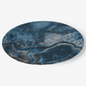 ブラック、ブラウン、グレー、ブルーの抽象芸術 モダン ペーパープレート (アングル)