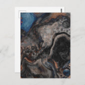 ブラック、ブラウン、グレー、ブルーの抽象芸術 モダン ポストカード (正面/裏面)