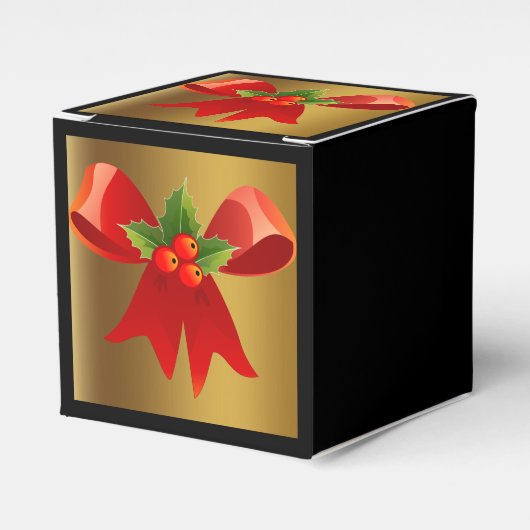 ブラック(ブラシ付き金ゴールドと赤い弓付き愛用ボックス) フェイバーボックス (正面サイド)