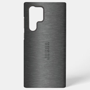 ブラック+ブラッシュド+アルミニウムプリント SAMSUNG GALAXY S22 ULTRAケース