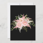 ブラック ブラッシュ ピンク ゴールド フローラル ブライズメイド ランチョン 招待状 (裏面)