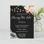 ブラック＆ブラッシュ ピーチ フローラルレース 変更のお知らせ 招待状 (スタンド正面)