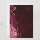 ブラック&ブルゴーニュ金ゴールドモダン結婚式招待状 招待状 (裏面)