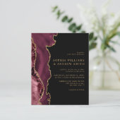 ブラック&ブルゴーニュ金ゴールド結婚式招待状 (スタンド正面)