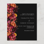 ブラック・ブルゴーニュ・ムーディ・結婚式招待状 (正面)