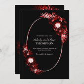 ブラック(ブルゴーニュ・レッドフローラ結婚) 案内状 (正面/裏面)