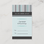 ブラック/ブルーのストライプハサミ 予約カード (裏面)