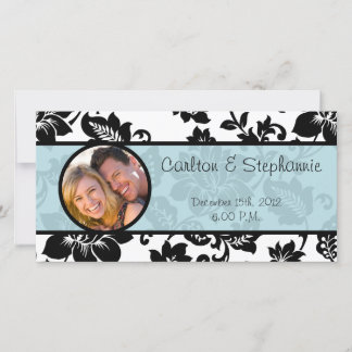 ブラック/ブルーのフローラダマスク写真のお知らせ 案内状
