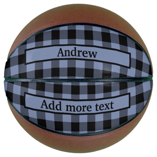 ブラック&ブルーのプレイド、バッファローのプレイド、ランバージャック バスケットボール (正面)