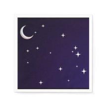 ブラック＆ブルーグラデーションの夜をテーマにしたナプキン