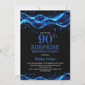 ブラック&ブルーサプライズ90thバースデーパーティー 招待状 (正面)