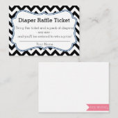 ブラック&ブルーシェブロンオムツラッフルチケット エンクロージャーカード (正面/裏面)