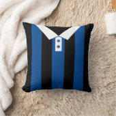 ブラック&ブルーストライプのスポーツジャージーテンプレート枕 クッション (ブランケット)
