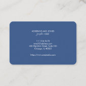 ブラック&ブルーストライプのフェイクが重なる 名刺 (裏面)