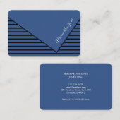 ブラック&ブルーストライプのフェイクが重なる 名刺 (正面/裏面)